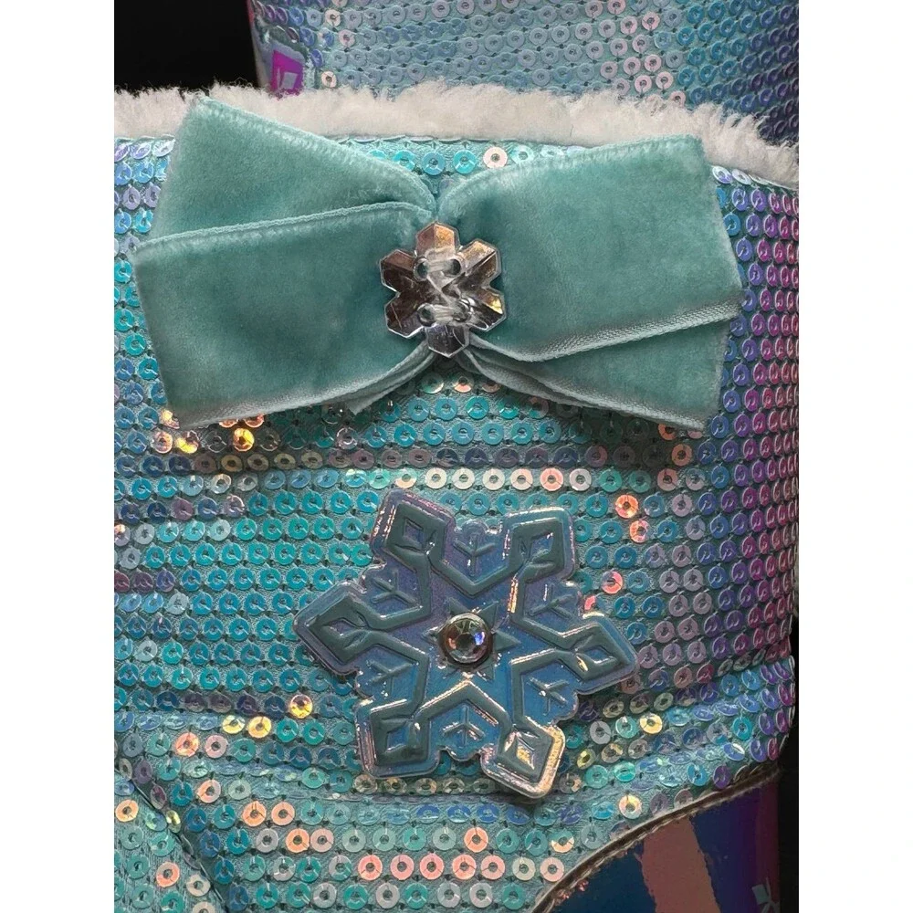 DISNEY Frozen Elsa Olaf Sequin Winter Boots Girls Size 9 - 10 (Bx 5)